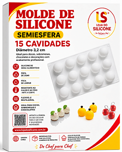 MOLDE DE SILICONE SEMIESFERA 15 CAVIDADES