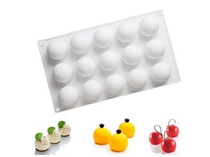 MOLDE DE SILICONE SEMIESFERA 15 CAVIDADES