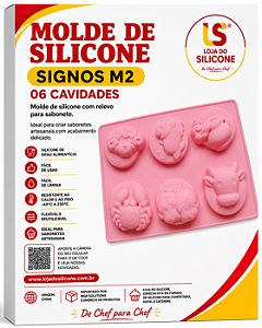 MOLDE DE SILICONE SIGNOS DO ZODÍACO M2 PARA SABONETE