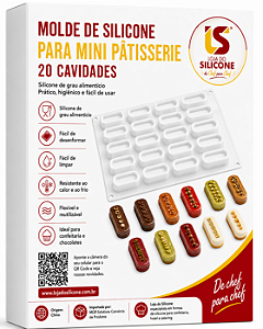 MOLDE DE SILICONE PARA DOCES E SOBREMESAS 20 CAVIDADES