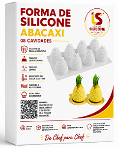 MOLDE DE SILICONE MODELO ABACAXI PARA DOCES E SOBREMESAS