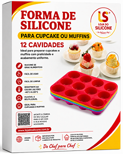 FORMA DE SILICONE ANTIADERENTE PARA CUPCAKE 12 CAVIDADES