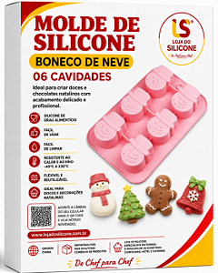 MOLDE DE SILICONE BONECO DE NEVE 06 CAVIDADES