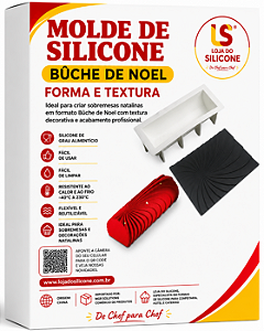 FORMA DE SILICONE E TAPETE TEXTURA PARA BUCHE DE NOEL