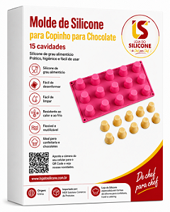 MOLDE DE SILICONE COPINHO PARA CHOCOLATE 15 CAVIDADES