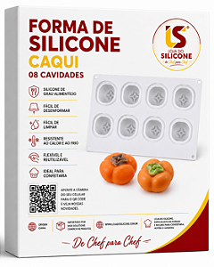 MOLDE DE SILICONE CAQUI PARA SOBREMESAS E DOCES