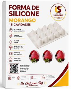 MOLDE DE SILICONE MINI MORANGOS 15 CAVIDADES