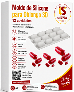 MOLDE DE SILICONE OBLONGO 12 CAVIDADES PARA SOBREMESAS
