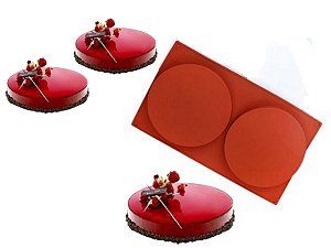 MOLDE DE SILICONE DISCO 2 CAVIDADES 14cm