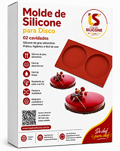 MOLDE DE SILICONE DISCO 2 CAVIDADES 14cm