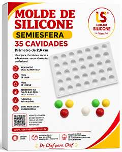 MOLDE DE SILICONE SEMIESFERA 35 CAVIDADES