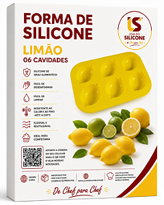 MOLDE DE SILICONE MODELO LIMÃO SICILIANO 6 CAVIDADES