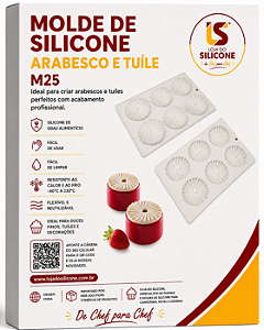 MOLDE DE SILICONE FRISADO PARA ARABESCO DE CHOCOLATE