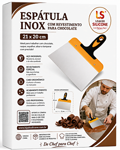 ESPÁTULA INOX COM REVESTIMENTO PARA CHOCOLATE 21x20cm