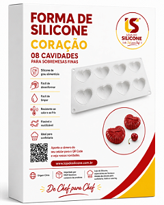 MOLDE DE SILICONE CORAÇÃO PARA SOBREMESAS FINAS