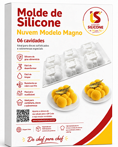 MOLDE DE SILICONE NUVEM PARA DOCES FRANCES