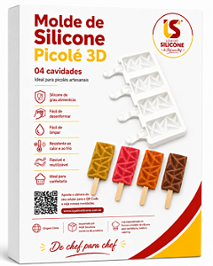 MOLDE DE SILICONE MODELO PICOLÉ 3D PARA MOUSSE