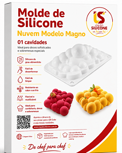 MOLDE DE SILICONE NUVEM PARA DOCES E SOBREMESAS
