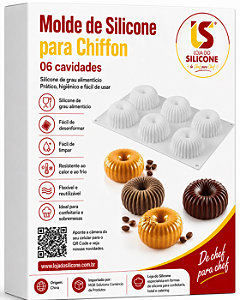MOLDE DE SILICONE CHIFFON PARA MOUSSES DOCES E SOBREMESAS