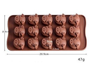 MOLDE DE SILICONE PORQUINHO PARA BOMBONS CHOCOLATE