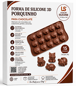MOLDE DE SILICONE PORQUINHO PARA BOMBONS CHOCOLATE