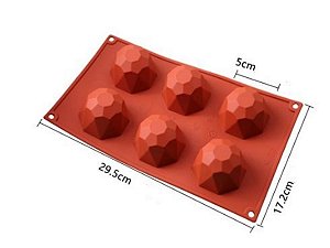 MOLDE DE SILICONE DIAMANTE 3D PARA DOCES E SOBREMESAS