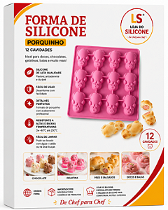 MOLDE DE SILICONE PARA BOMBONS DE CHOCOLATE PORQUINHO