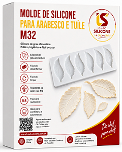 MOLDE DE SILICONE FOLHA PARA ARABESCO DE CHOCOLATE