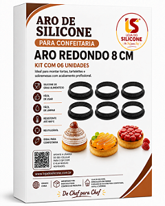 ARO DE SILICONE ANTIADERENTE ESTILO FRANCÊS KIT COM 06 PEÇAS