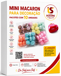 MINI MACARONS PARA DECORAÇÃO PACOTE COM 10 UNIDADES