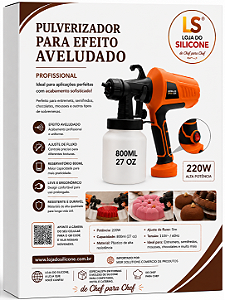 PULVERIZADOR PARA EFEITO AVELUDADO EM DOCES E SOBREMESAS