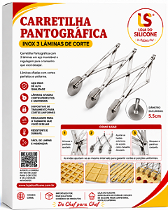 CARRETILHA PONTOGRÁFICA INOX 3 LAMINAS DE CORTE