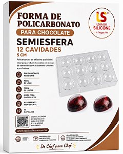 MOLDE DE POLICARBONATO SEMIESFERA 5CM 12 CAVIDADES