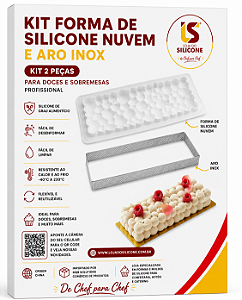 ARO INOX E MOLDE DE SILICONE PARA DOCES FRANCES KIT 2 PEÇAS