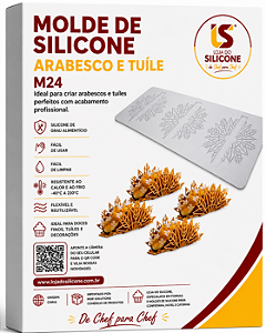 MOLDE DE SILICONE ARABESCO PARA CHOCOLATE OU TUILE