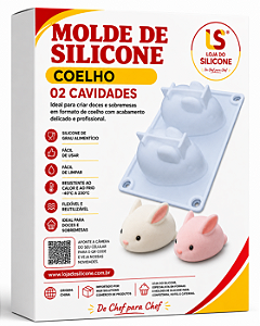 MOLDE DE SILICONE COELHO 3D PÁSCOA 2 CAVIDADES