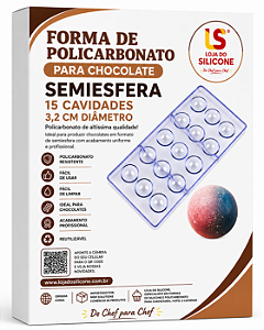 FORMA DE POLICARBONATO SEMIESFERA DIÂMETRO 3.2cm