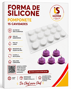 MOLDE DE SILICONE POMPONETE MEDIO 15 CAVIDADES