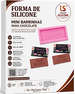 MOLDE DE SILICONE PARA MINI BARRINHAS CHOCOLATE 3D