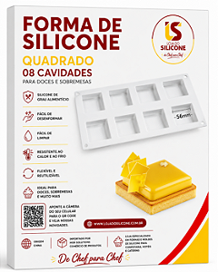 MOLDE DE SILICONE CUBO PARA DOCES E SOBREMESAS 8 CAVIDADES