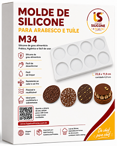 MOLDE DE SILICONE ARABESCO CIRCULO COLOQUE SUA MARCA