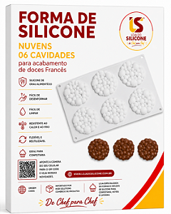 MOLDE DE SILICONE NUVENS 3D PARA ACABAMENTO 6 CAVIDADES