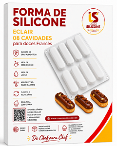 MOLDE DE SILICONE BRANCO PARA ECLAIR 8 CAVIDADES