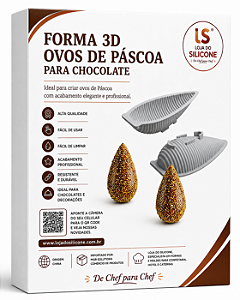 MOLDE DE SILICONE LISTADO PARA OVOS DE PÁSCOA