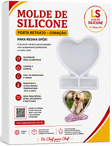 MOLDE DE SILICONE PORTA RETRATO RESINA EPÓXI CORAÇÃO