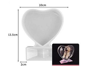 MOLDE DE SILICONE PORTA RETRATO RESINA EPÓXI CORAÇÃO