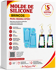 MOLDE DE SILICONE BRINCOS PARA RESINA EPÓXI