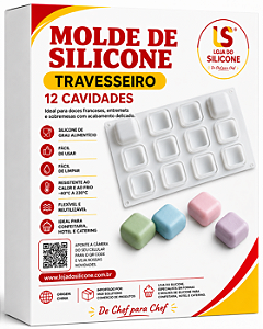 FORMA DE SILICONE MINI TRAVESSEIRO PARA DOCES E SABONETES
