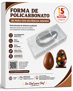 FORMA POLICARBONATO 3D PARA OVOS DE PÁSCOA GRANDE