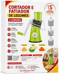 CORTADOR FATIADOR LEGUMES RALADOR 3 LAMINAS